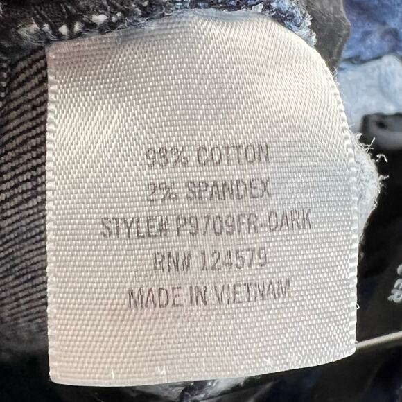 Harper dark wash skinny jeans with black velvet stripe on side mid rise size 29 - Picture 5 of 6